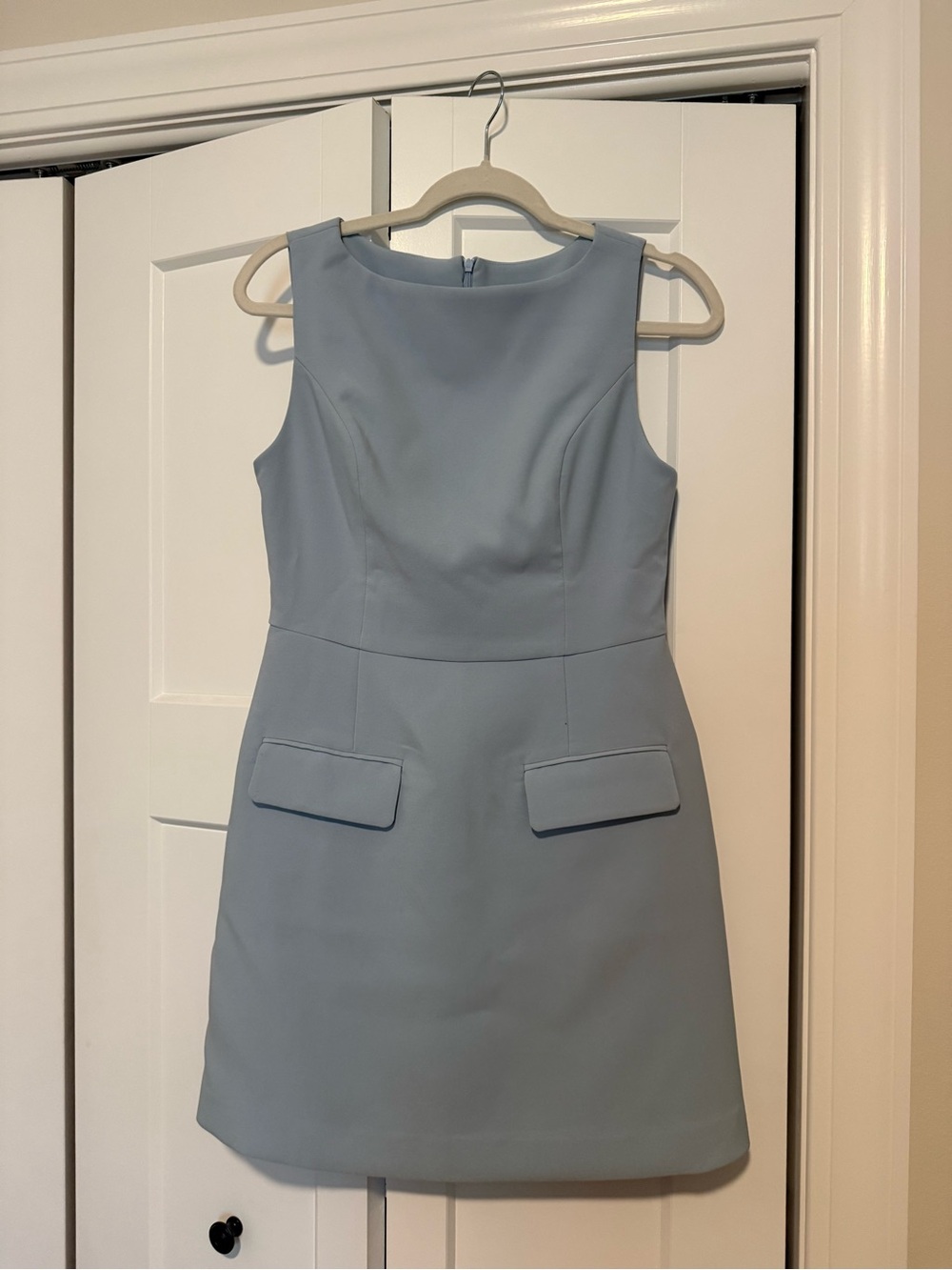 Commense Sleeveless Light Blue Shift Dress